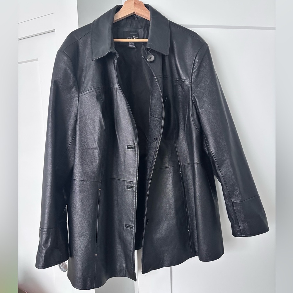 Black Leather Jacket - Plus Size